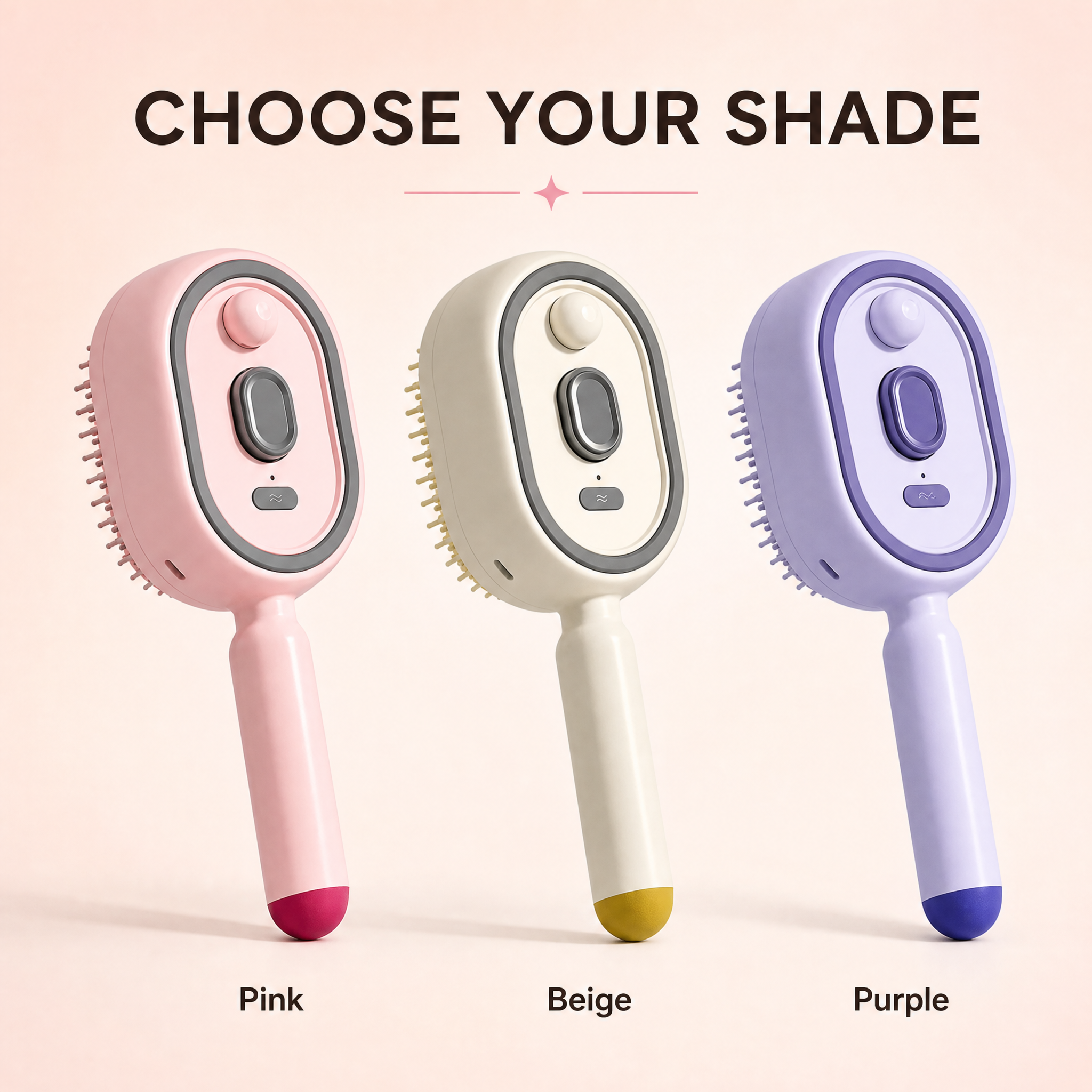 Choose your shade: pink, beige, purple