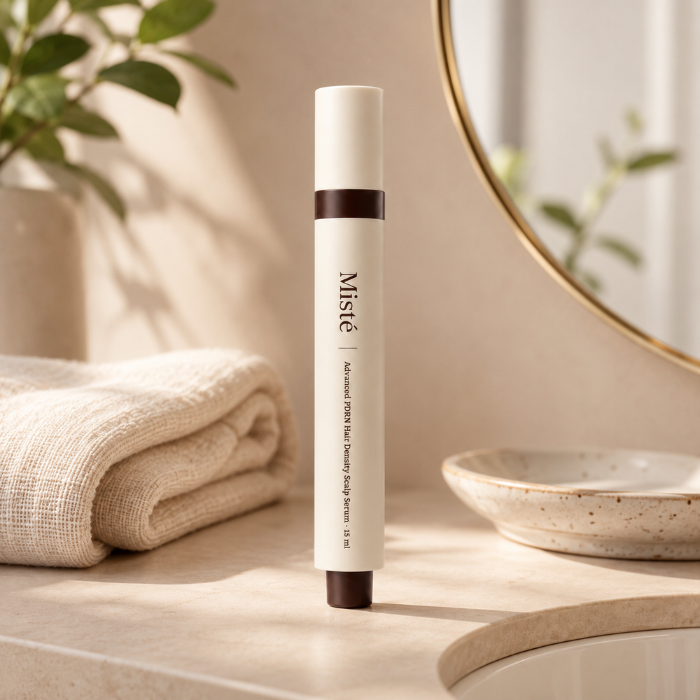 Miste serum on a bathroom vanity